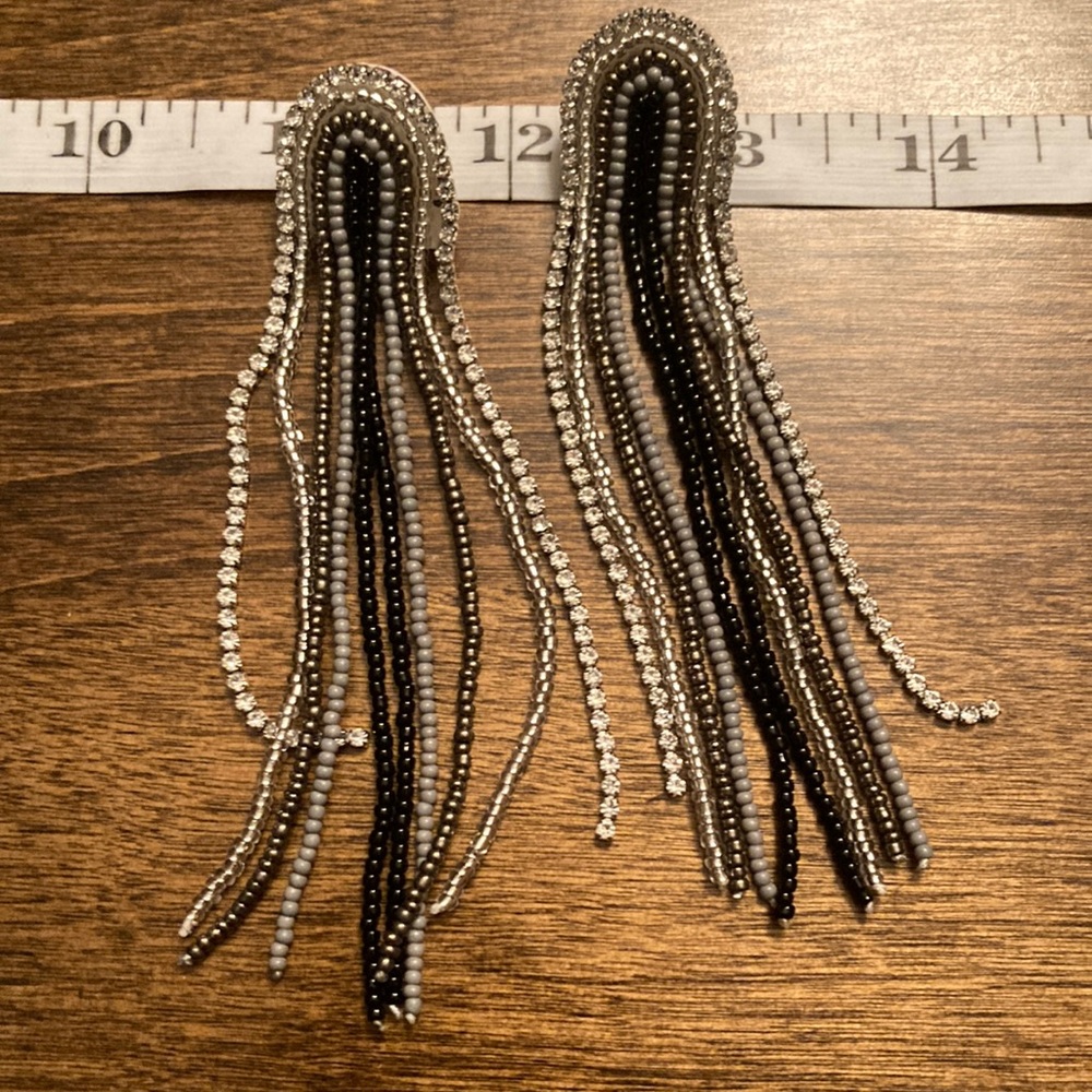 Paparazzi earrings - Let There BEAD Light Black Post Earrings